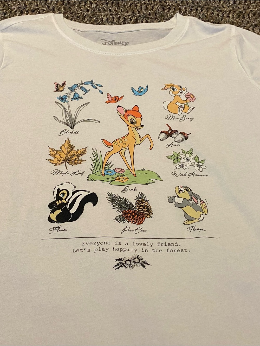 Disney White Bambi & Forest Friends Graphic Tee